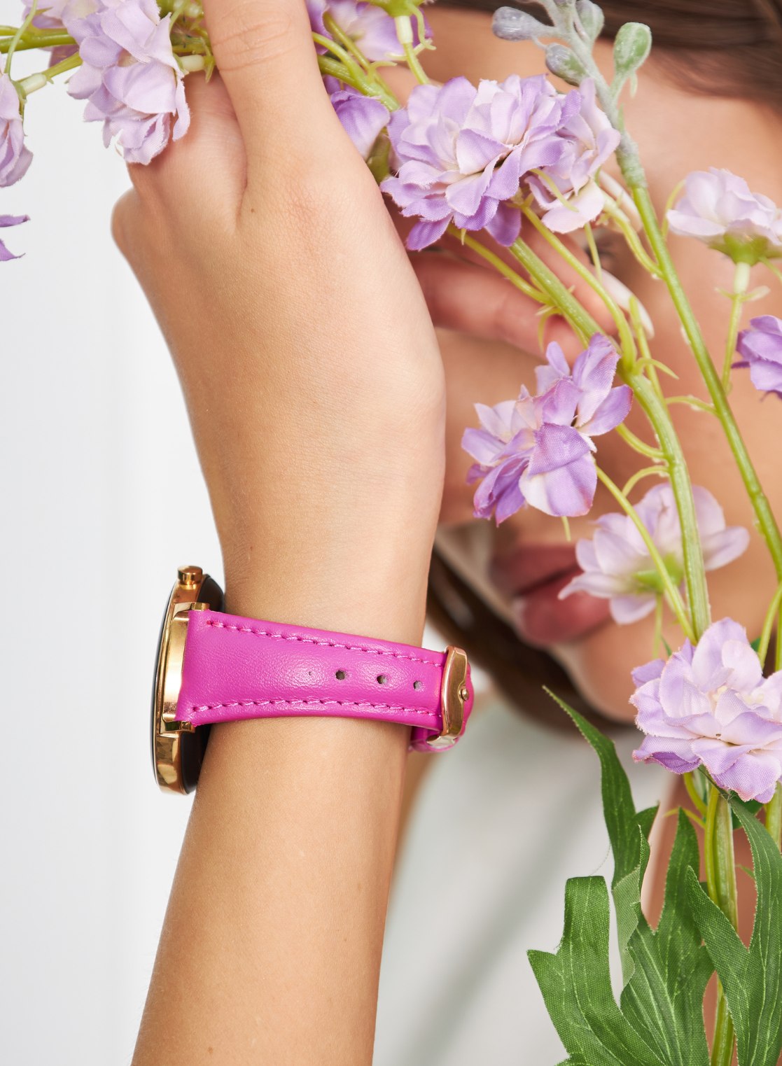 Garmin Watch Kamhis Women Leather Strap - Fuchsia