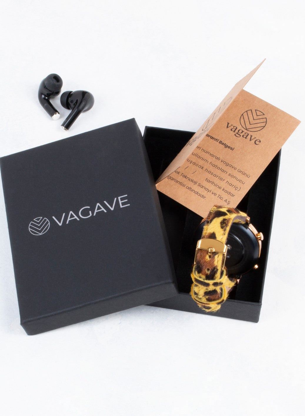 Classic Watch Vadiva Women Leather Strap - Yellow Leopar