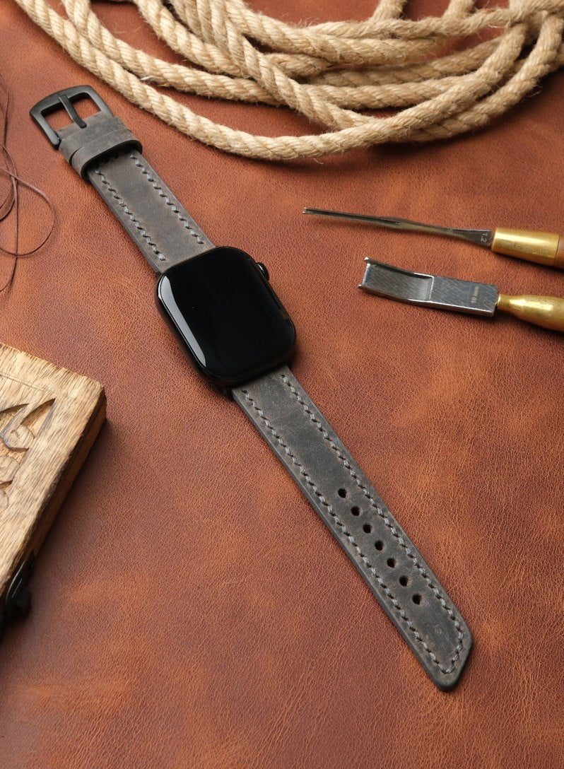 Apple Watch Berdik Leather Strap - Gray