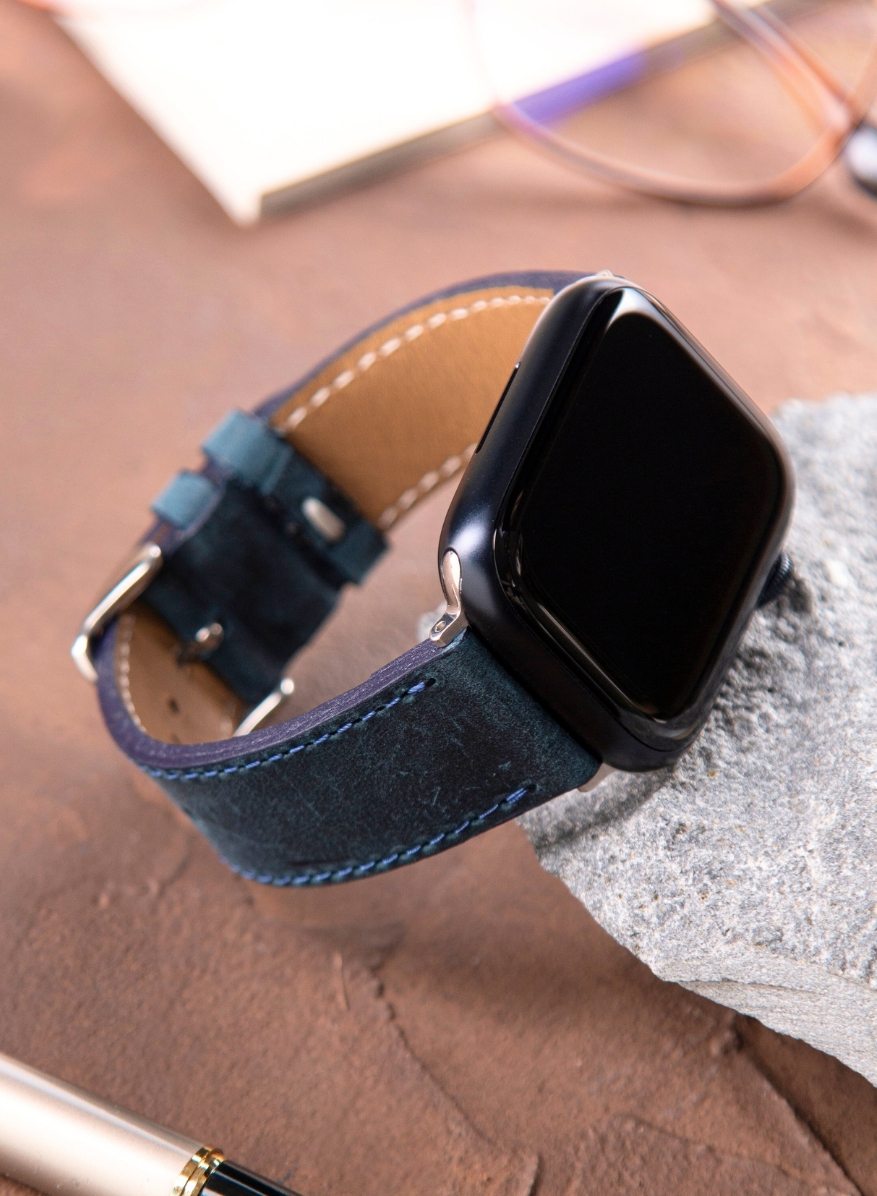 Apple Watch Crazy Leather Strap - Blue