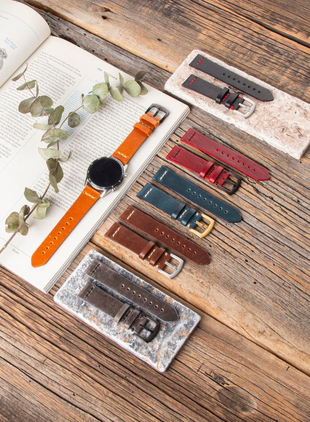 Garmin Watch Musap Leather Strap - Red