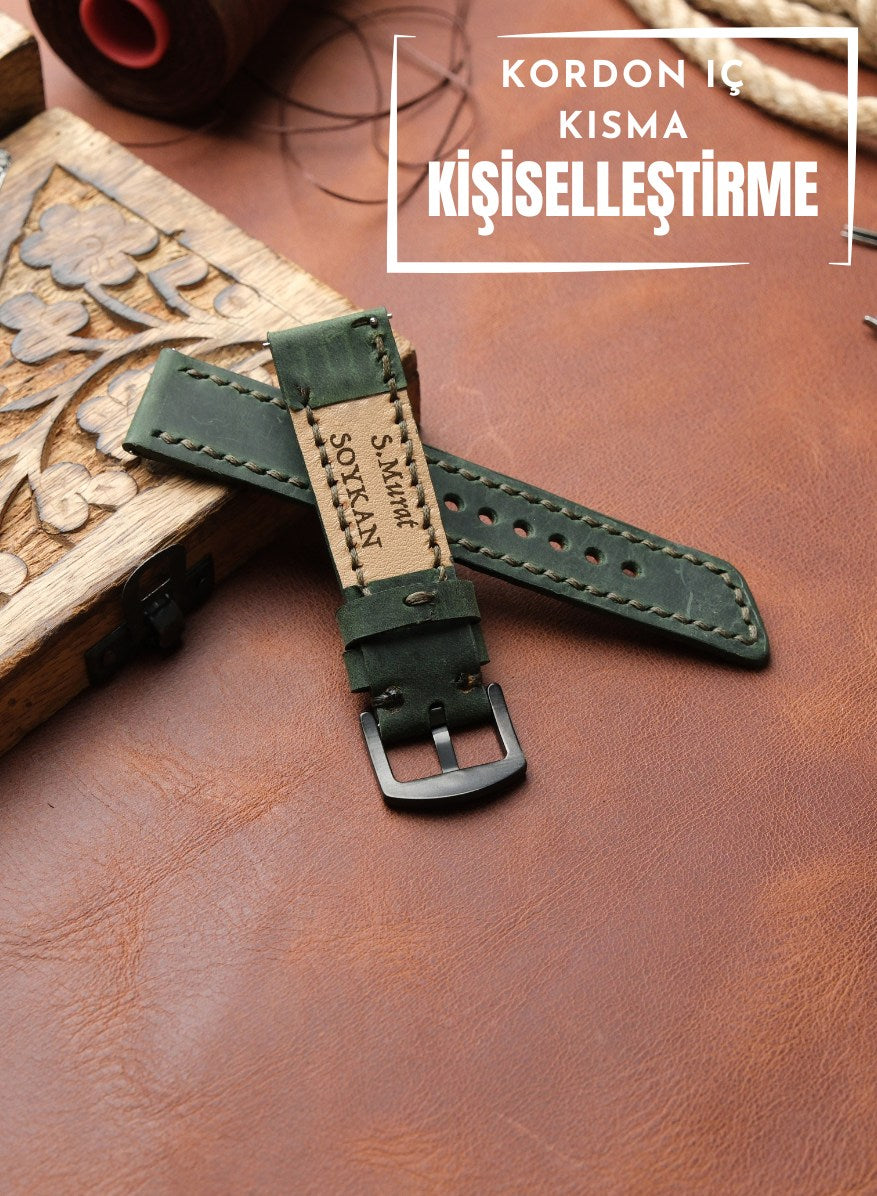 Samsung Watch Berdik Leather Strap - Green
