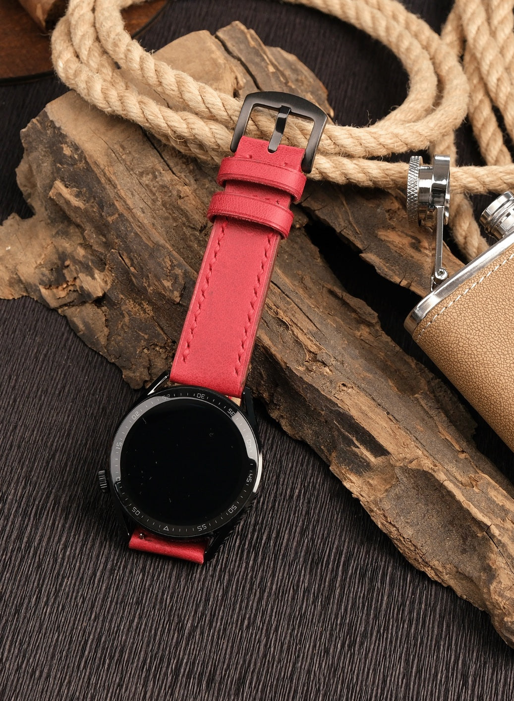 Garmin Watch Tiana Leather Strap - Red