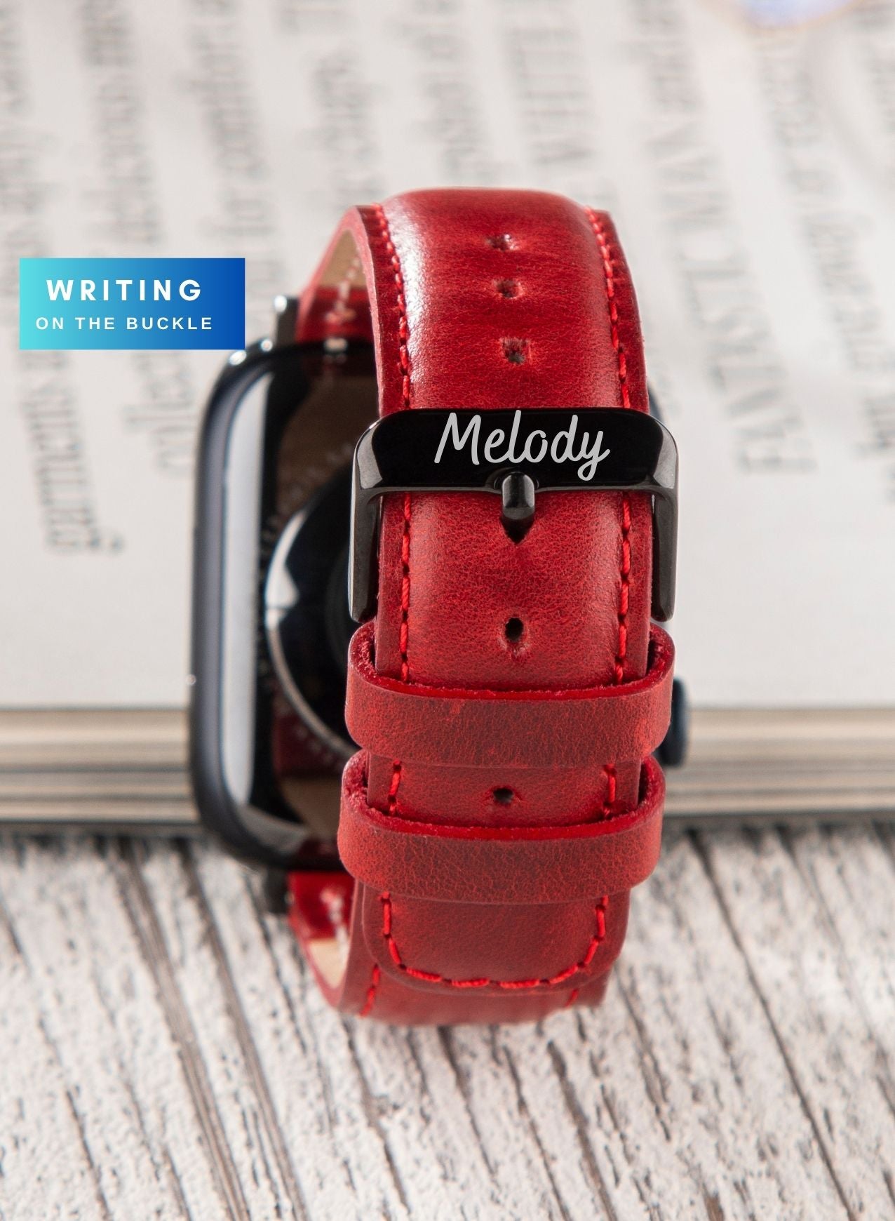 Apple Watch Fullup Leather Strap - Red