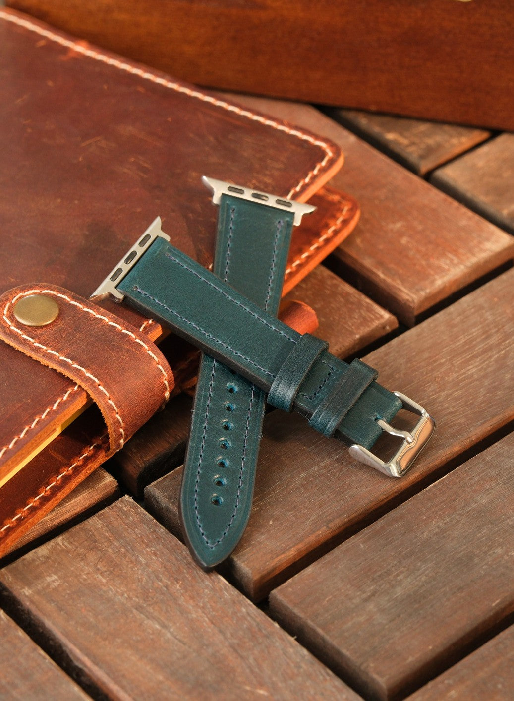 Apple Watch Buttero Leather Strap - Blue