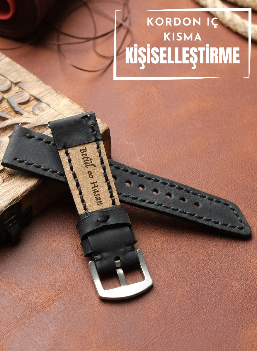 Samsung Watch Berdik Leather Strap - Black