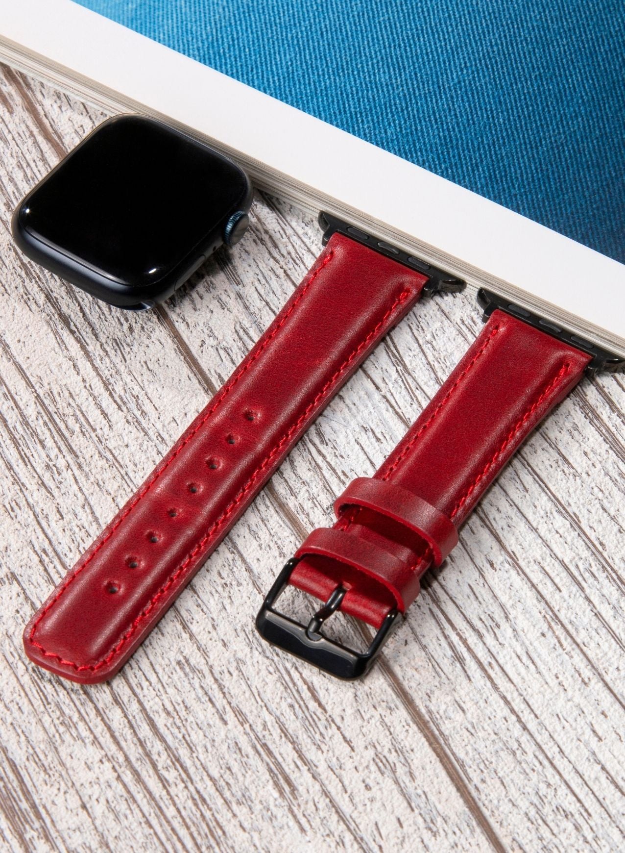 Apple Watch Fullup Leather Strap - Red