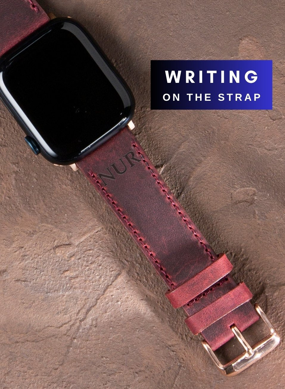 Apple Watch Crazy Leather Strap - Burgundy