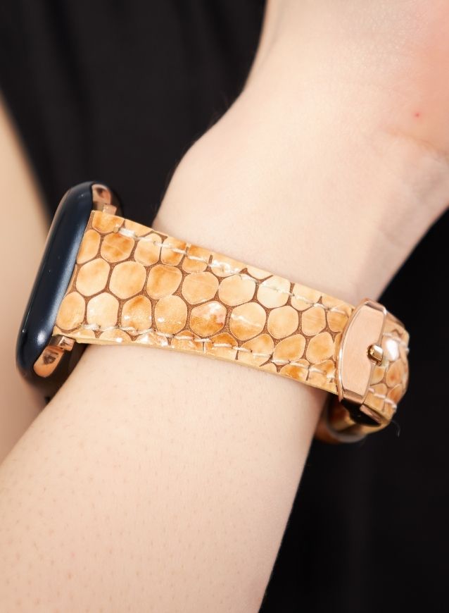 Apple Watch Crop Women Leather Strap - Yellow