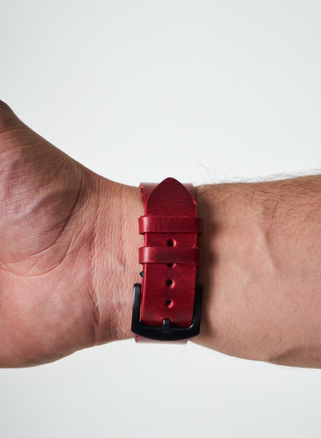 Garmin Watch Musap Leather Strap - Red