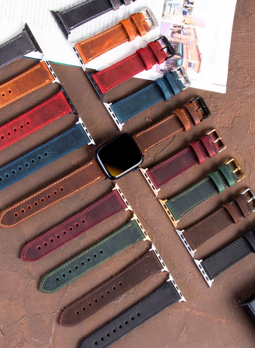 Apple Watch Crazy Leather Strap - Blue