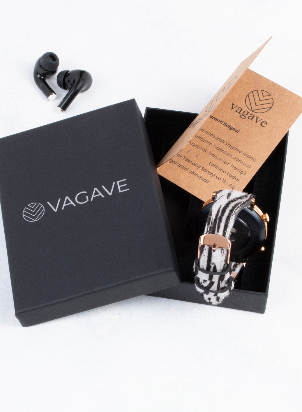 Classic Watch Vadiva Women Leather Strap - White Zebra