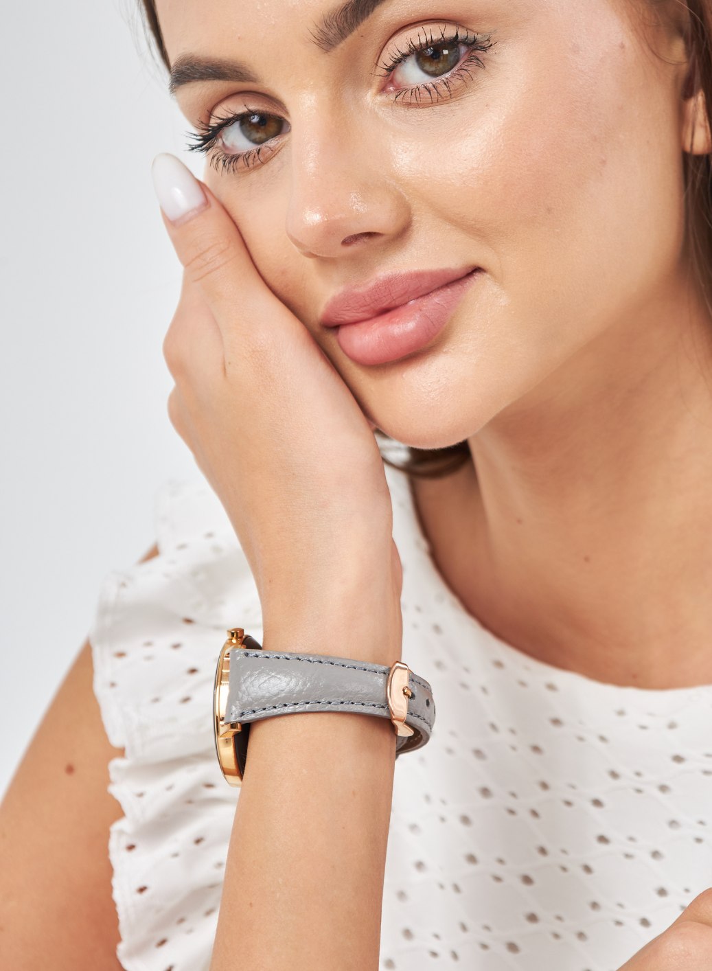 Classic Watch Pupi Women Leather Strap - Gray