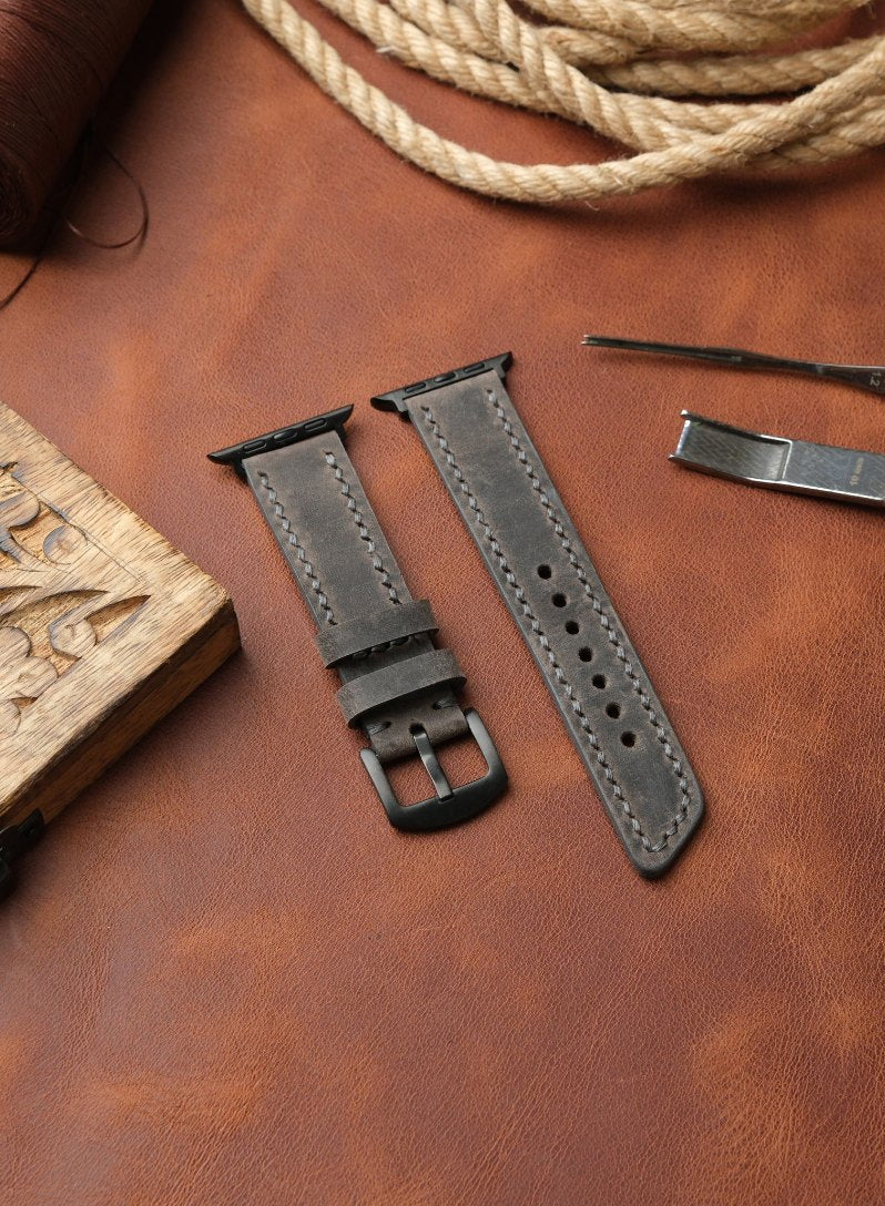 Apple Watch Berdik Leather Strap - Gray