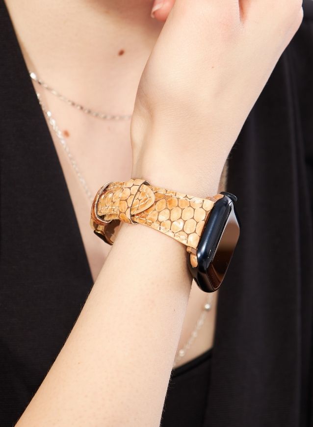 Apple Watch Crop Women Leather Strap - Yellow
