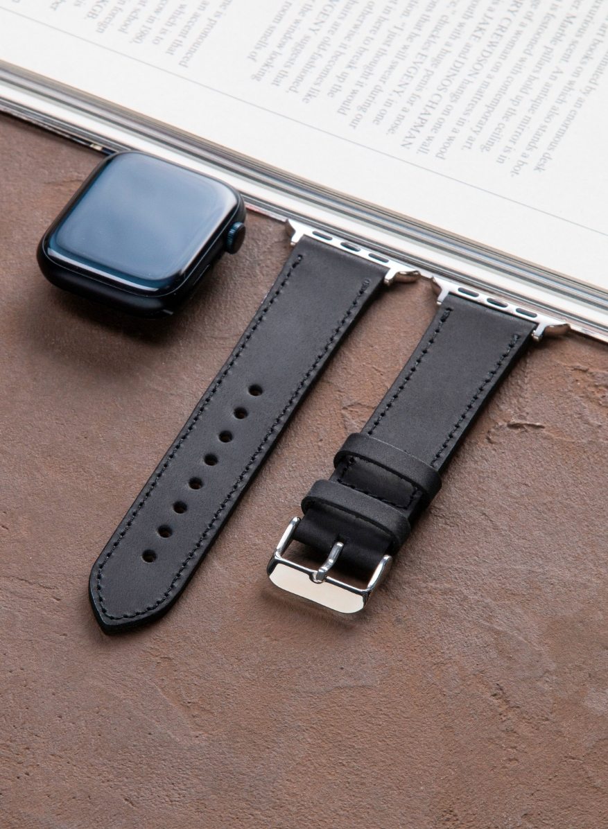 Apple Watch Crazy Leather Strap - Black