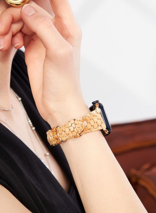 Apple Watch Crop Women Leather Strap - Yellow