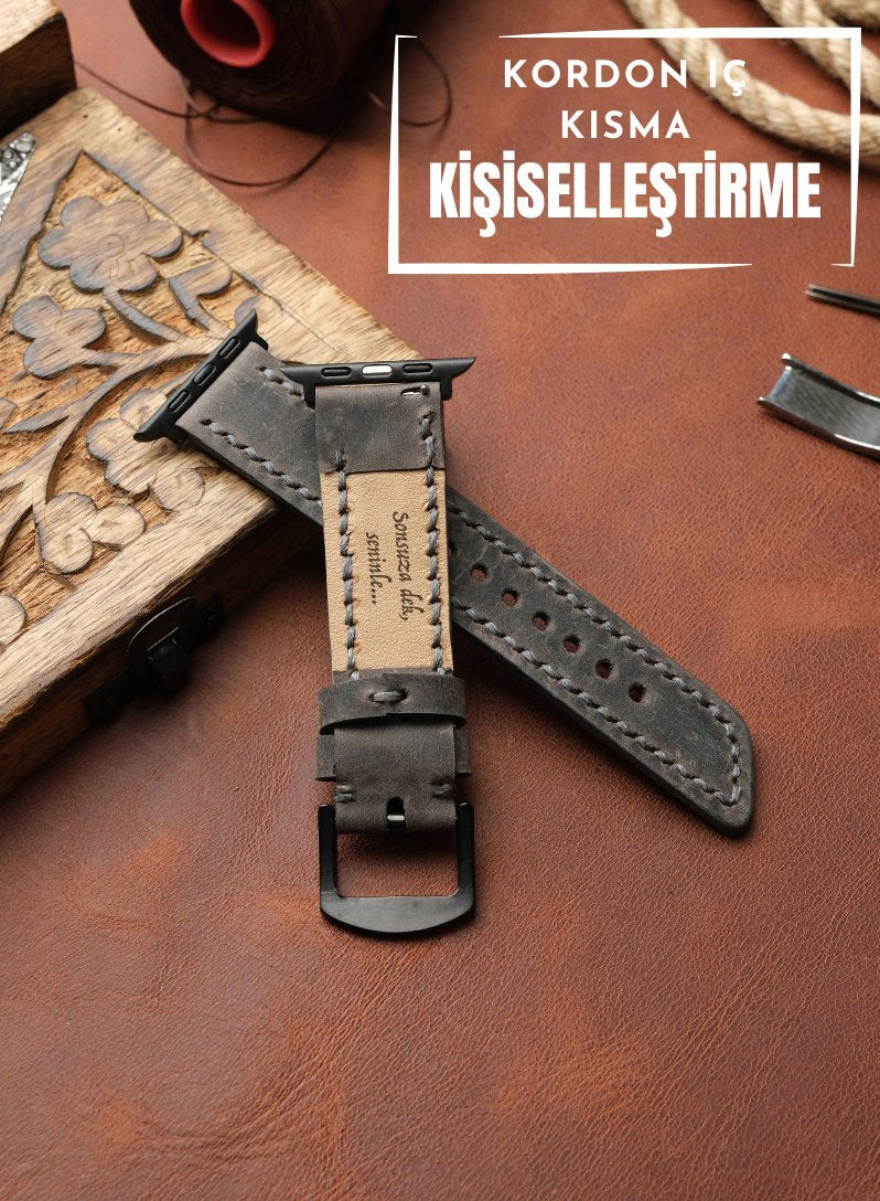 Apple Watch Berdik Leather Strap - Gray