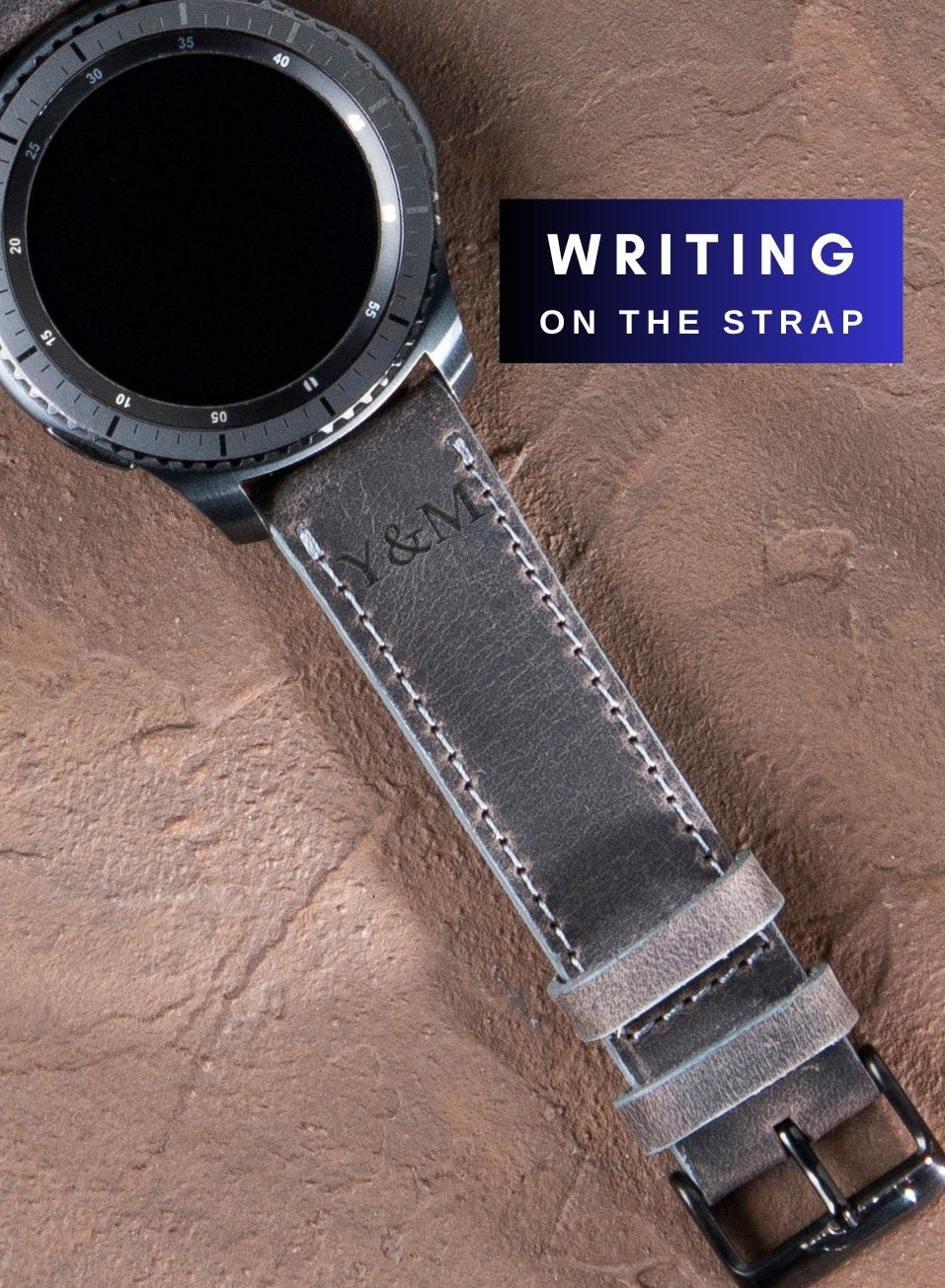 Garmin Watch Crazy Leather Strap - Gray