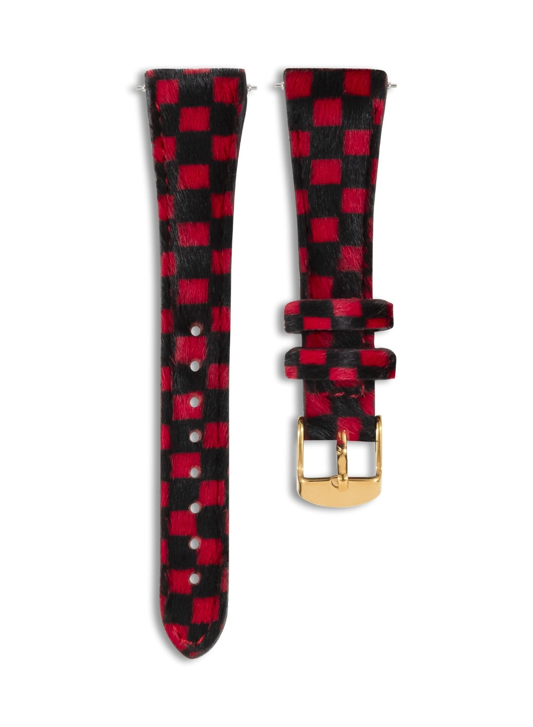 Classic Watch Vadiva Women Leather Strap - Red Checkers
