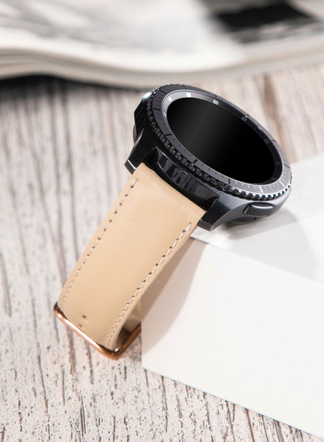 Classic Watch Fullup Leather Strap - Beige