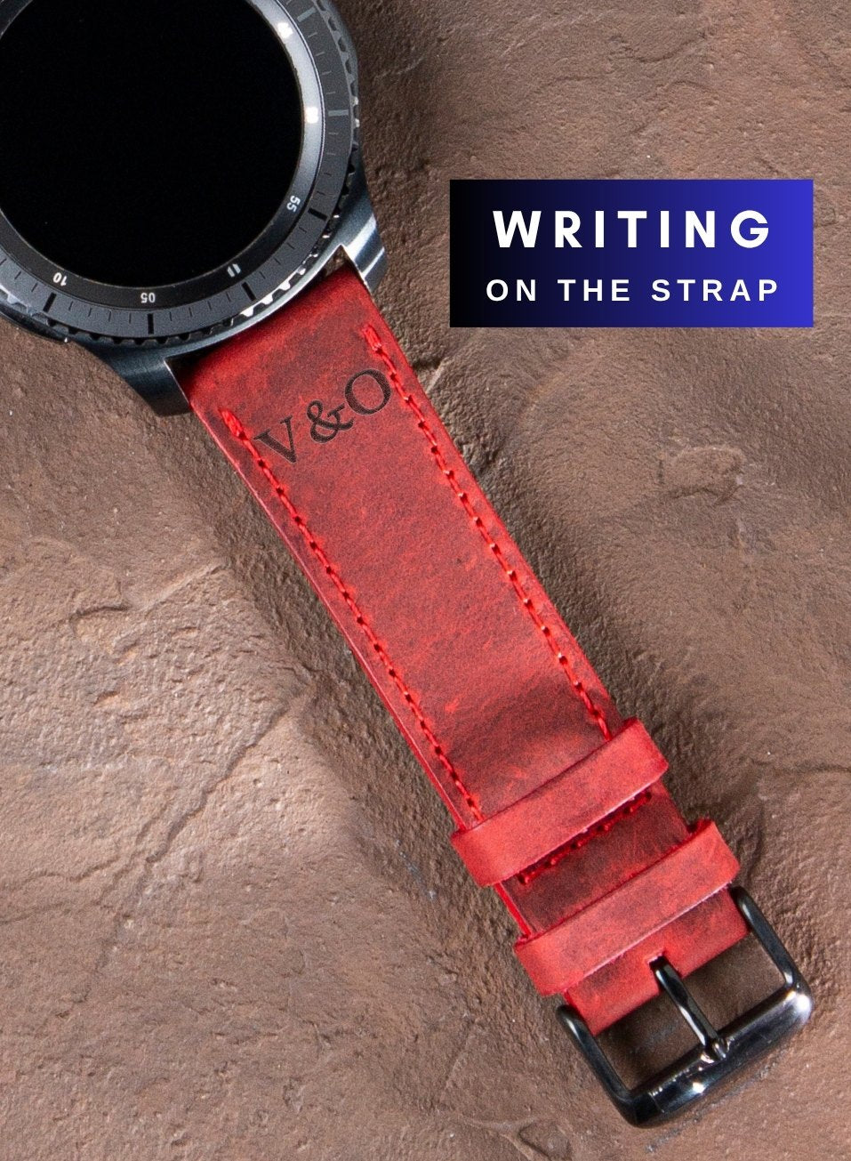 Classic Watch Crazy Leather Strap - Red