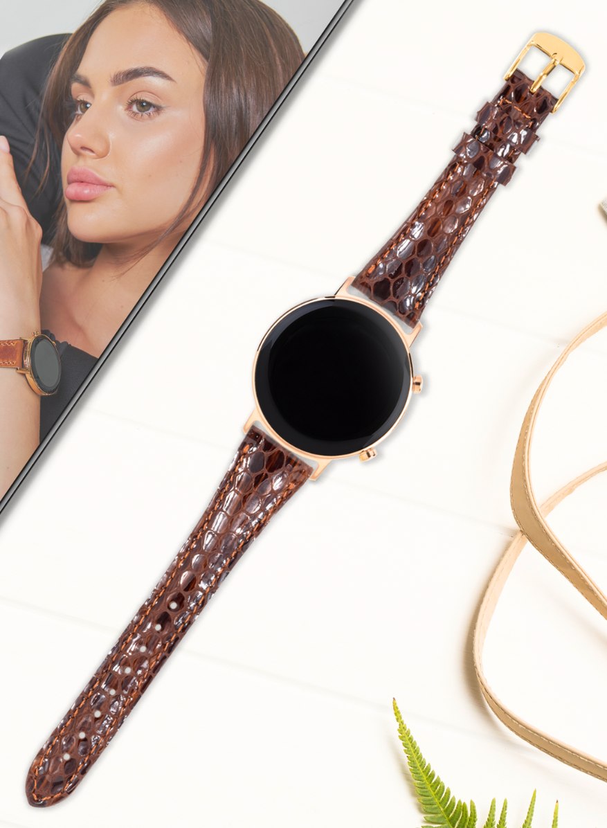 Samsung Watch Crop Women Leather Strap - Brown
