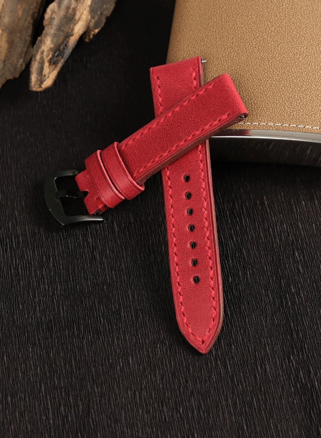 Garmin Watch Tiana Leather Strap - Red