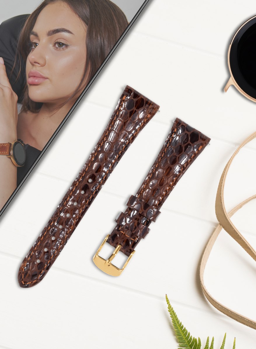 Samsung Watch Crop Women Leather Strap - Brown