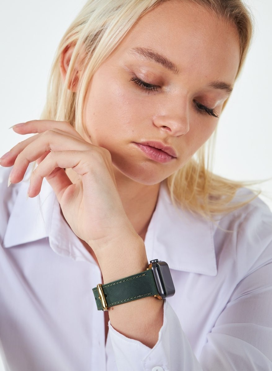 Apple Watch Crazy Leather Strap - Green
