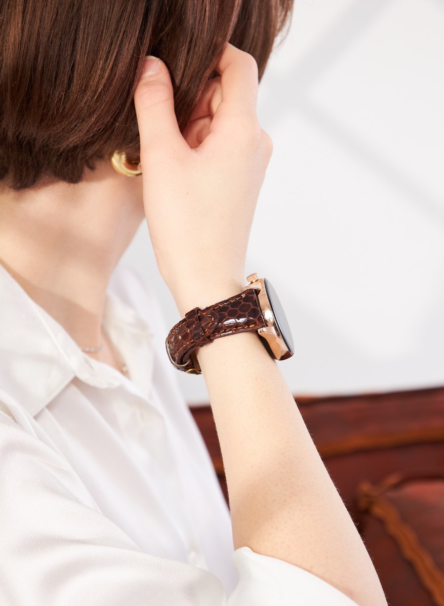 Samsung Watch Crop Women Leather Strap - Brown