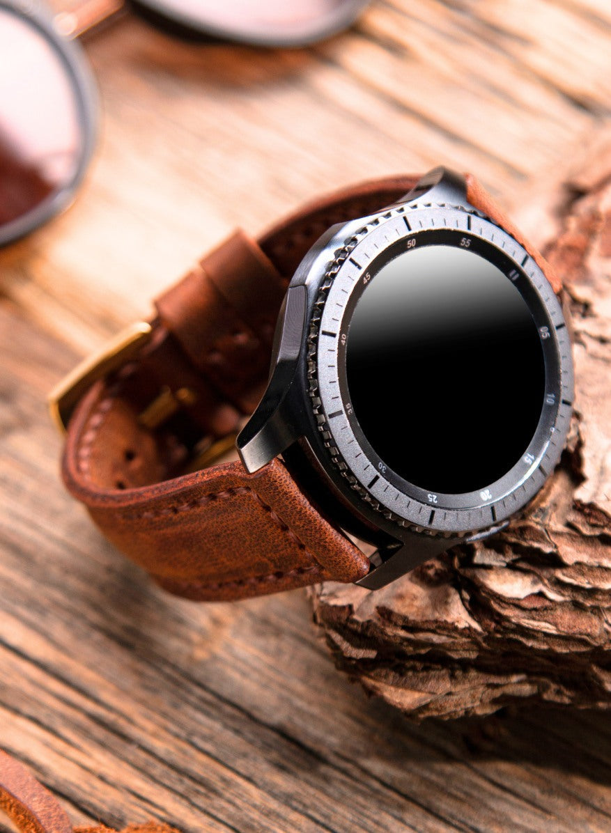Garmin Watch Samcrazy Leather Strap - Brown