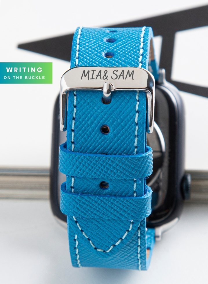 Apple Watch Saffiano Leather Strap - Blue