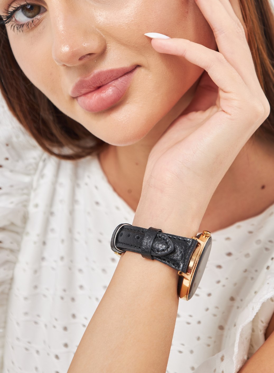 Classic Watch Pupi Women Leather Strap - Black