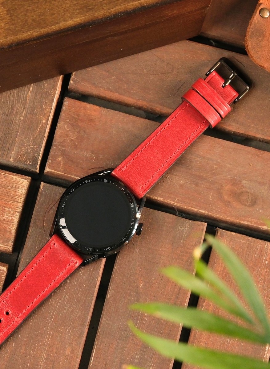 Garmin Watch Buttero Leather Strap - Red