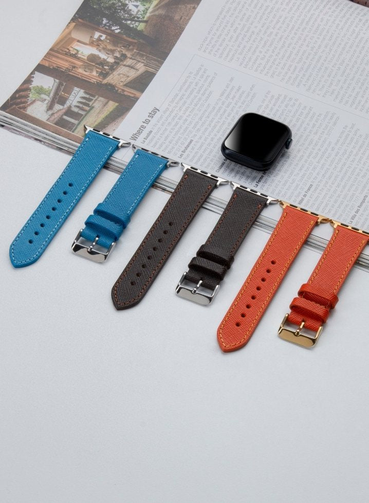 Apple Watch Saffiano Leather Strap - Brown