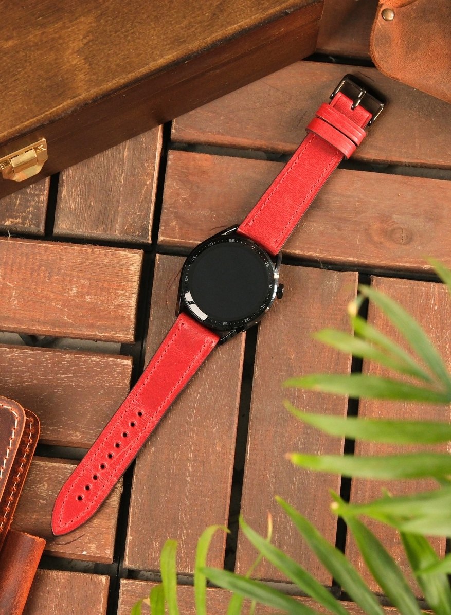Garmin Watch Buttero Leather Strap - Red