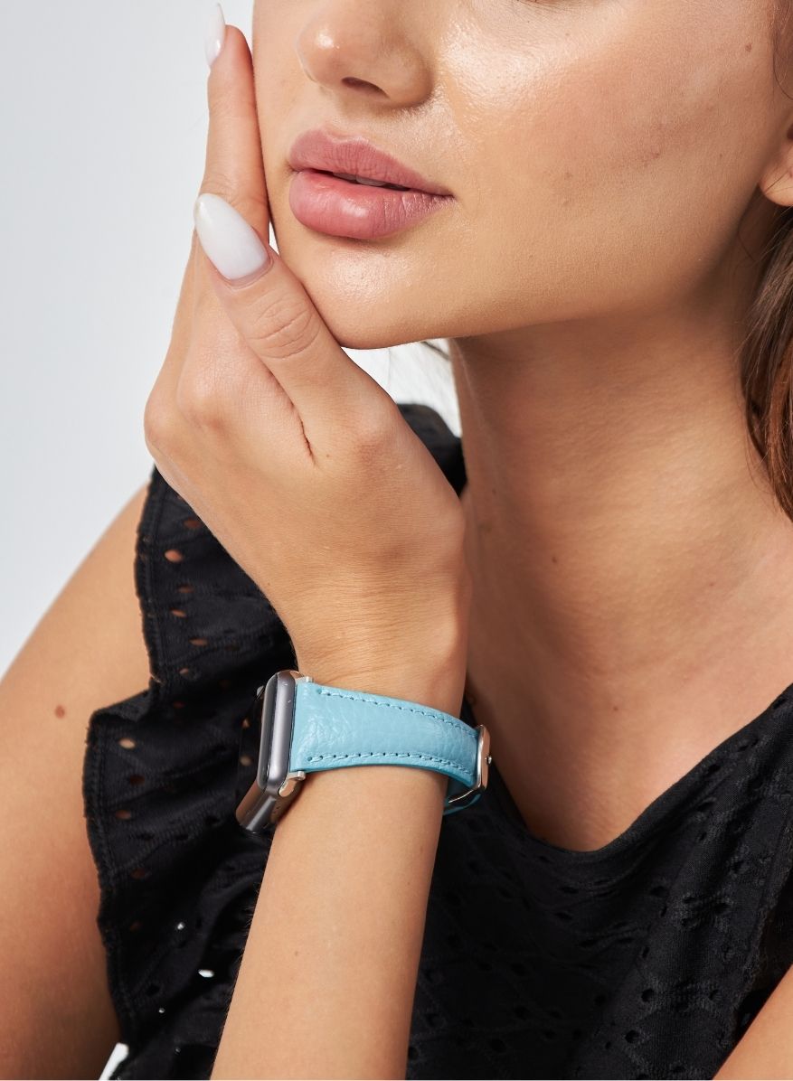 Apple Watch Pupi Leather Women Strap - Blue