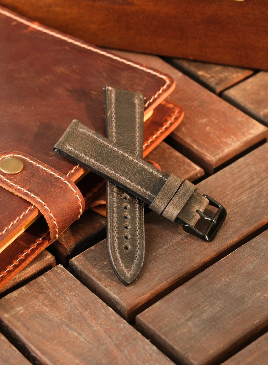 Classic Watch Buttero Leather Strap - Gray