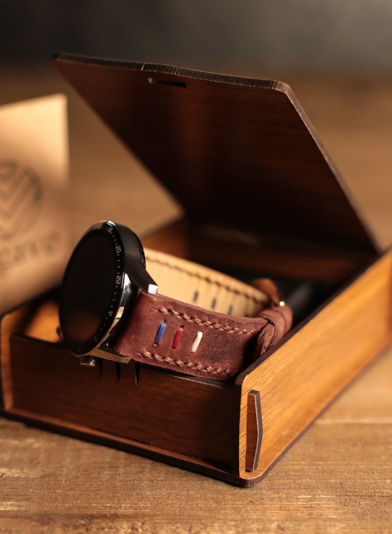 Classic Watch Three Ropes Leather Strap - Tan