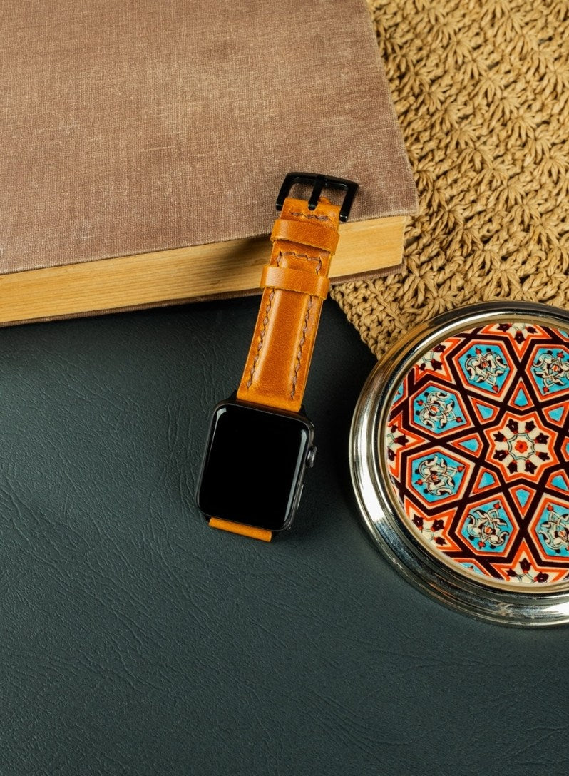 Apple Watch Zuvart Leather Strap - Camel