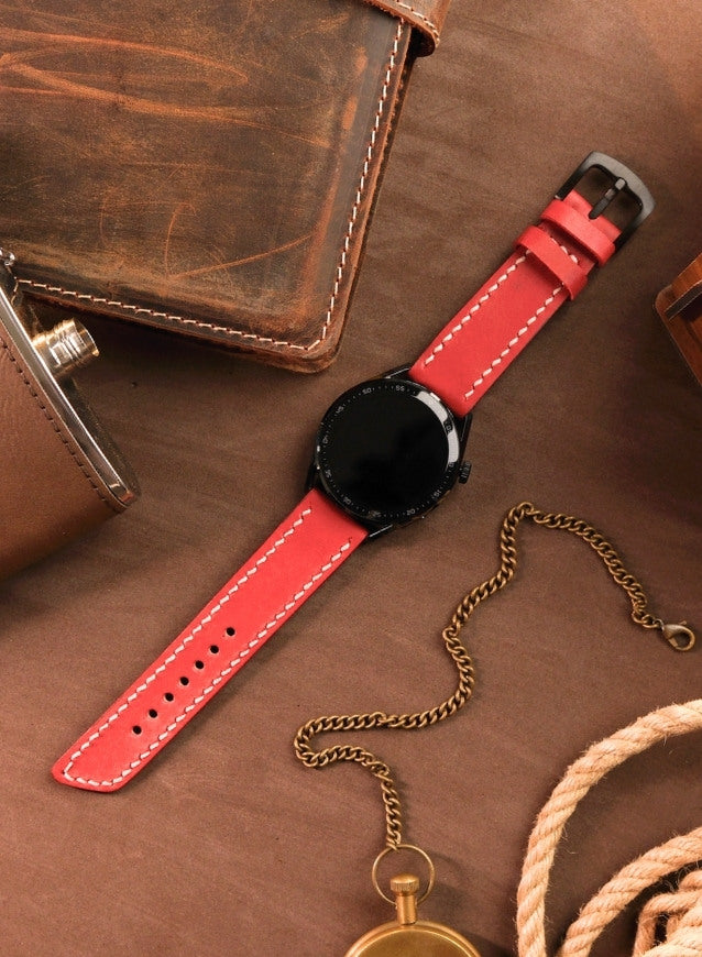 Samsung Watch Pueblo Leather Strap - Red