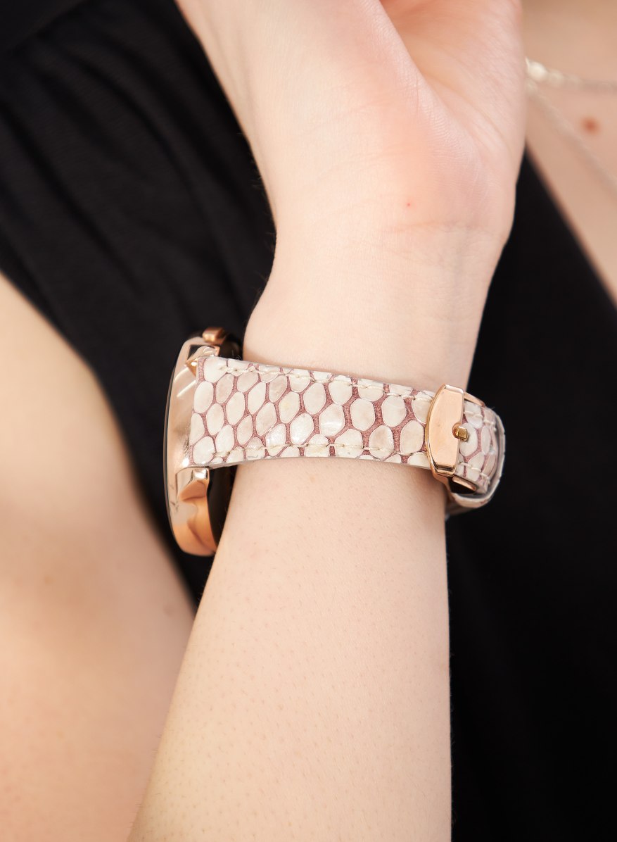 Samsung Watch Crop Women Leather Strap - White