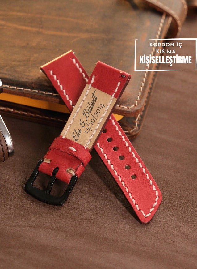 Samsung Watch Pueblo Leather Strap - Red