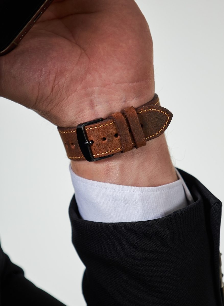 Apple Watch Crazy Leather Strap - Tan