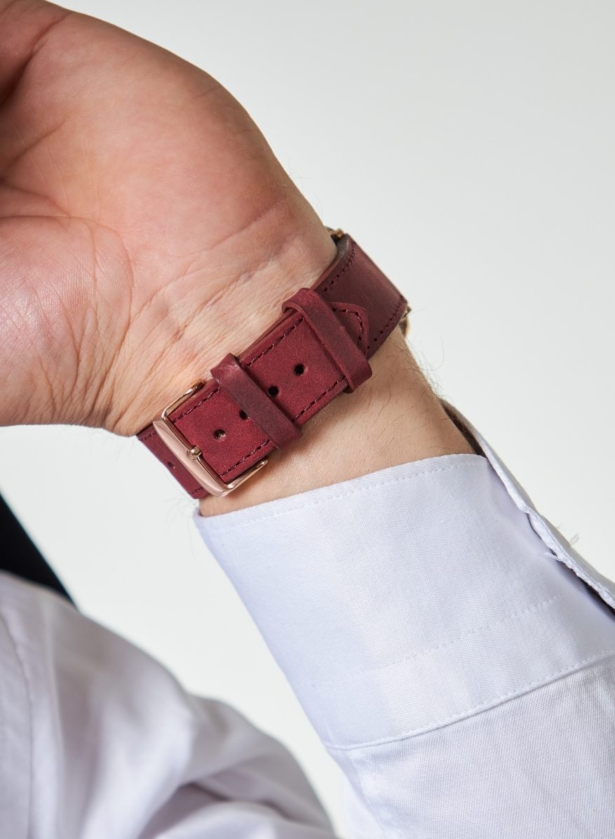 Apple Watch Crazy Leather Strap - Burgundy