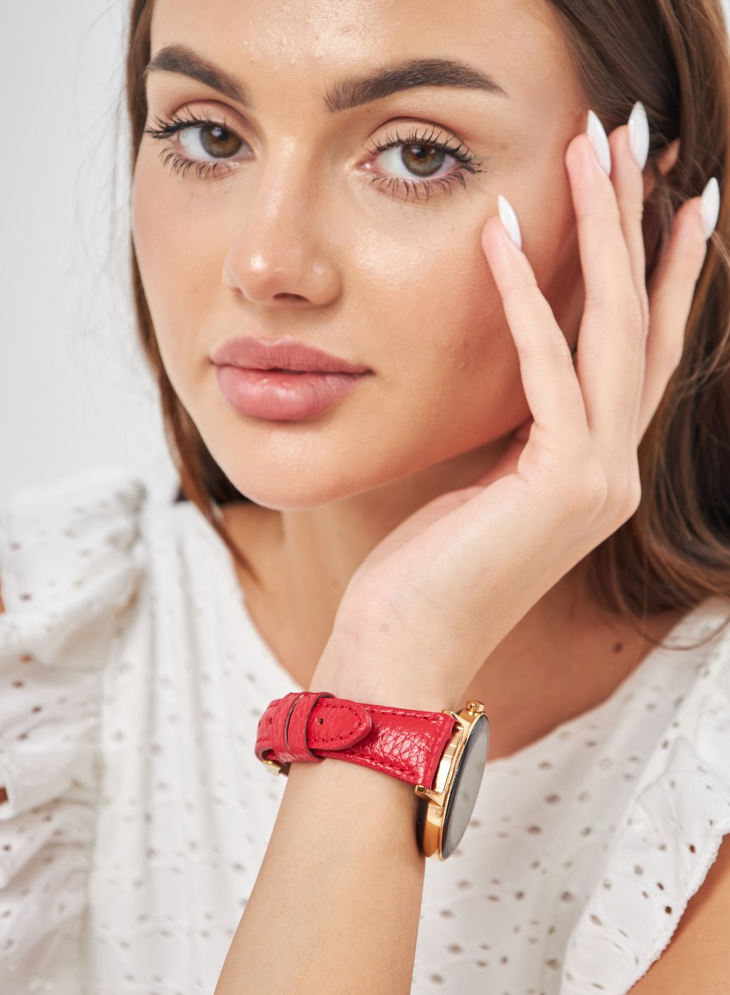 Classic Watch Pupi Women Leather Strap - Red