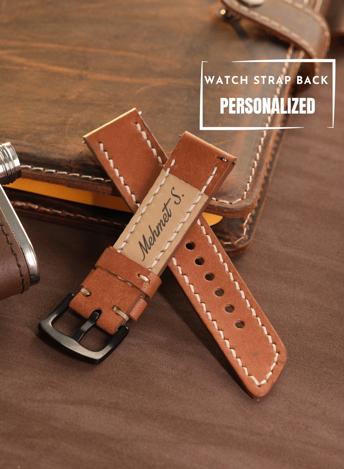 Garmin Watch Leather Strap Camel - Pueblo