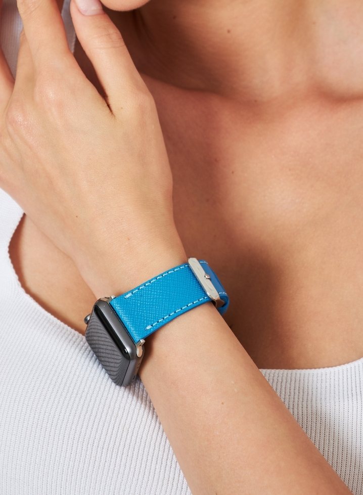 Apple Watch Saffiano Leather Strap - Blue