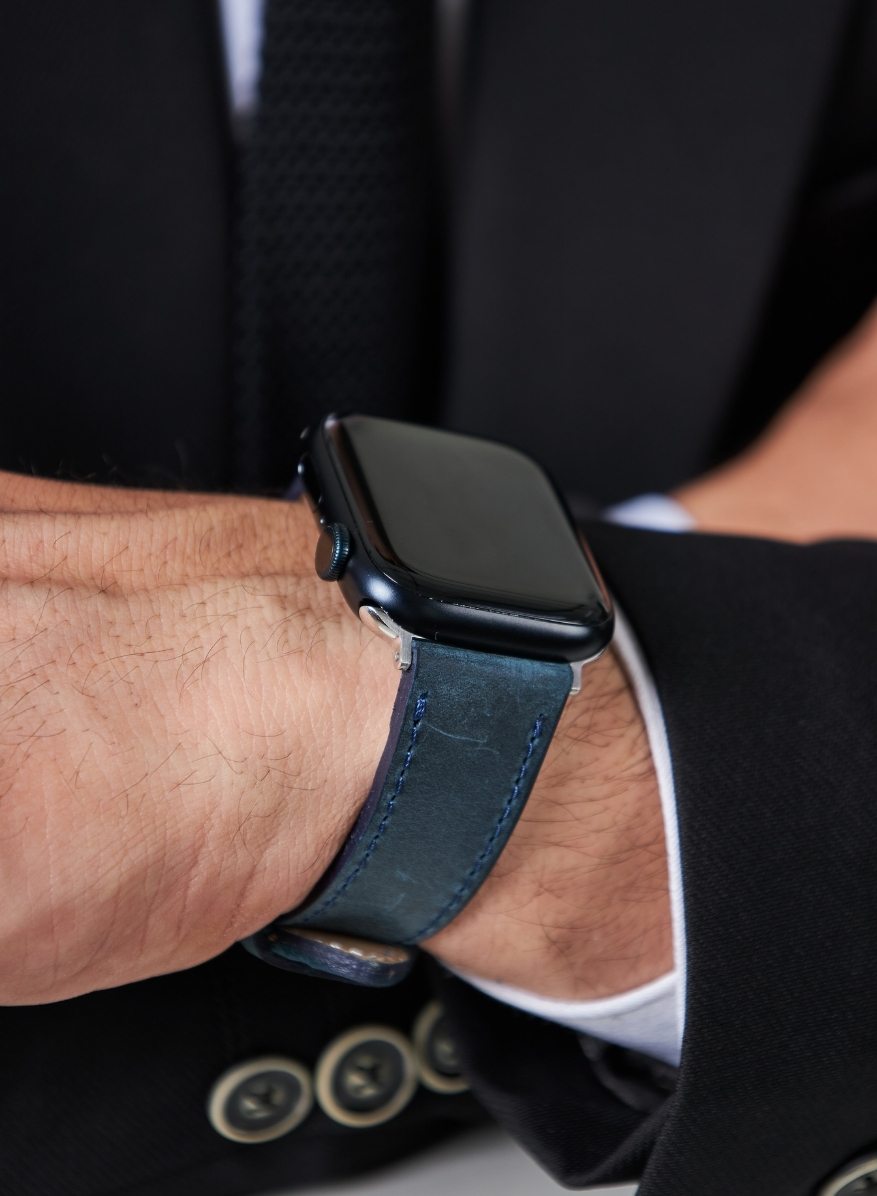Apple Watch Crazy Leather Strap - Blue